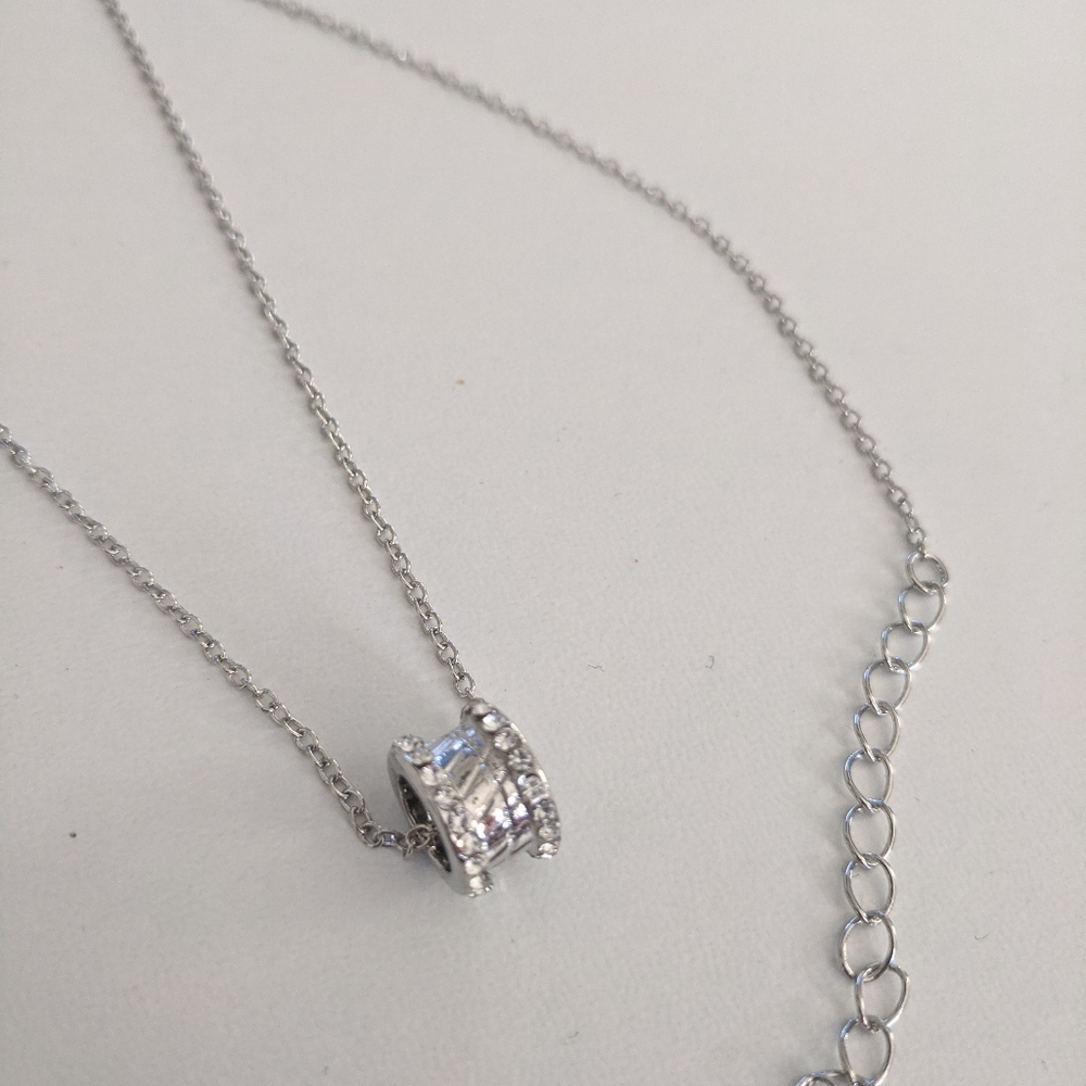 Silver Pave Loop Necklace